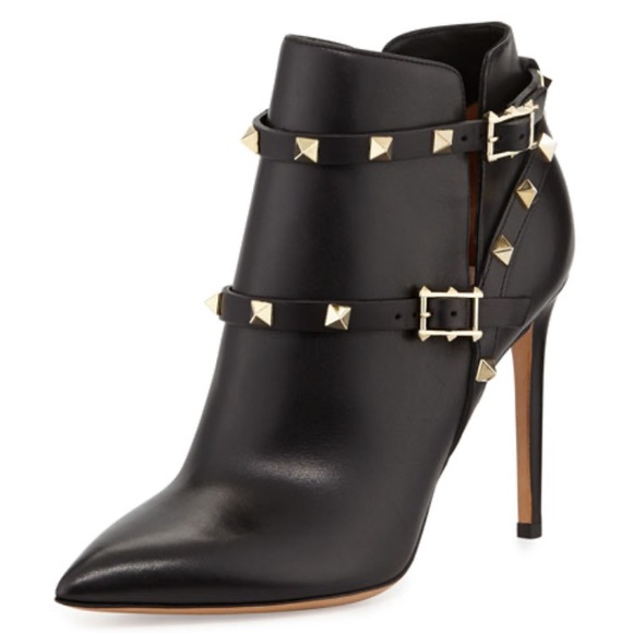 Valentino Shoes - NWT Valentino Rockstud Pointy Toe Leather Bootie